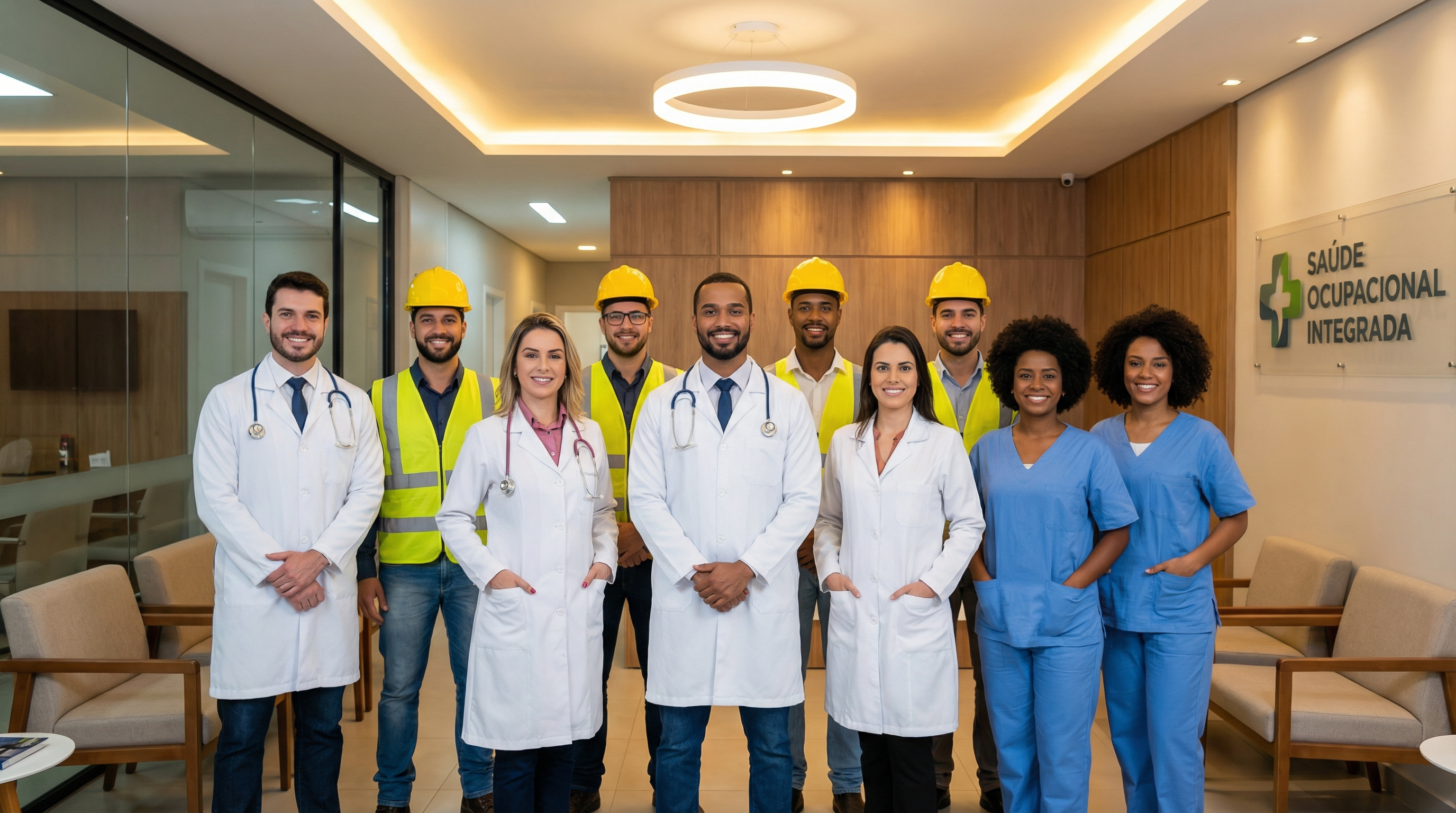 Equipe de medicina do trabalho em Goiânia